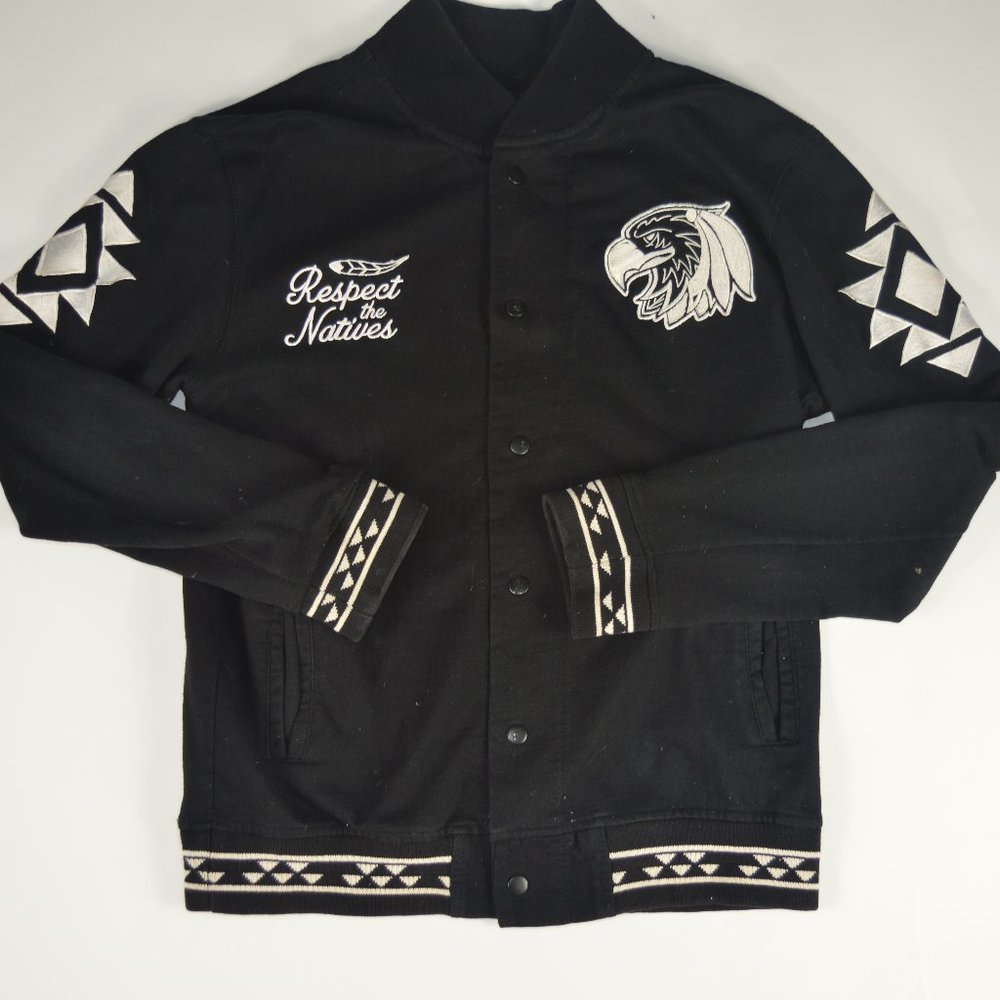 Native's Streetwear Black Bomber Sweater Cardigan